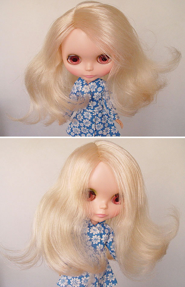 Kenner 1972 blythe doll hair defrizz restoration yatafix prototype aiai chan blythe vintage doll japan yatabazah 