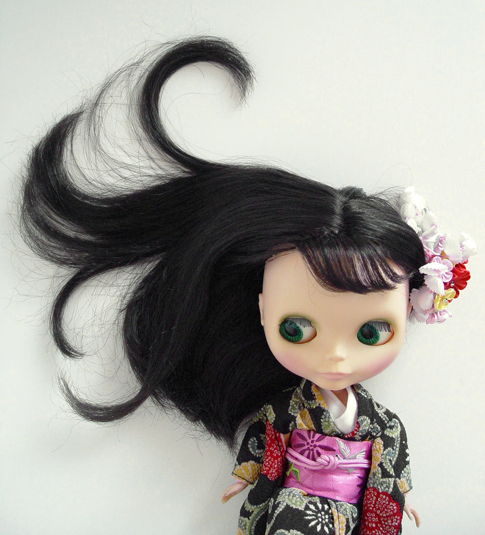 Kenner 1972 blythe doll hair defrizz restoration yatafix prototype aiai chan blythe vintage doll japan yatabazah 