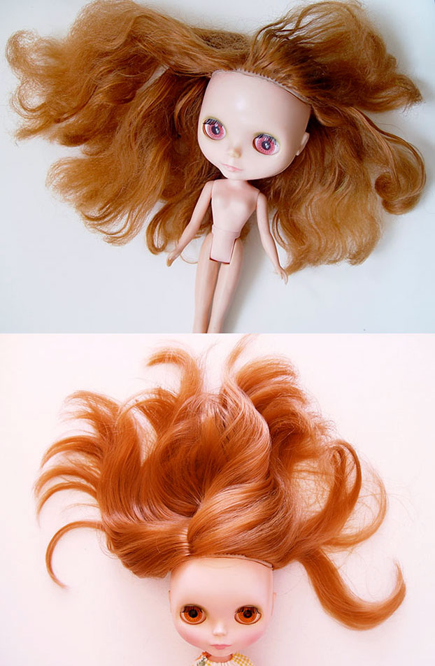 Kenner 1972 blythe doll hair defrizz restoration yatafix prototype aiai chan blythe vintage doll japan yatabazah 