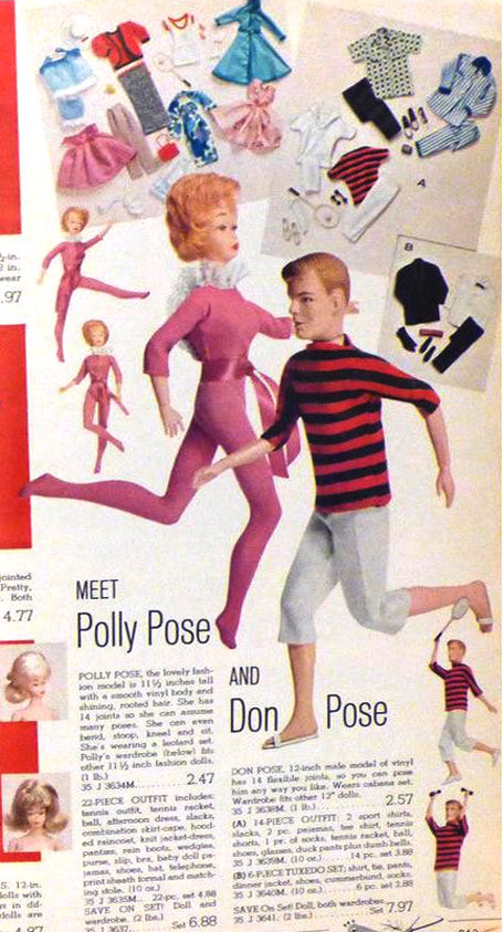 debbie drake valentine vintage barbie clone polly pose don Dunbar Miss Fashion doll Marx Marlene yatabazah